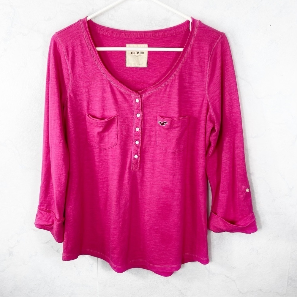 [HCO] Pink Button Placket Tee